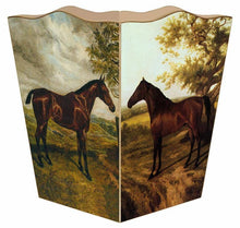 Load image into Gallery viewer, Marye-Kelley - WB220-Horse Wastepaper Basket: Scalloped Top