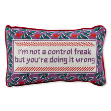 Load image into Gallery viewer, Furbish Studio - Control Freak Needlepoint Pillow