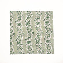 Load image into Gallery viewer, Green Blooming Trellis Block Printed Dinner Napkin - Set of 2
