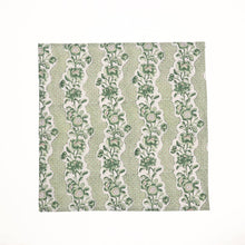 Load image into Gallery viewer, Green Blooming Trellis Block Printed Dinner Napkin - Set of 2