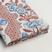 Load image into Gallery viewer, Pink Blooming Trellis Block Printed Dinner Napkin - Set of 2
