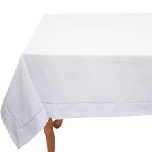 Load image into Gallery viewer, Fennco Styles - White Hemstitch Tablecloth: 65"x160"