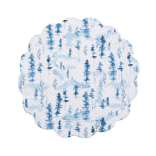 Load image into Gallery viewer, Christmas Frasier Winter Deer Blue Round Placemat - Set 6