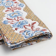 Load image into Gallery viewer, Yellow Blooming Trellis Block Printed Dinner Napkin - Set of 2
