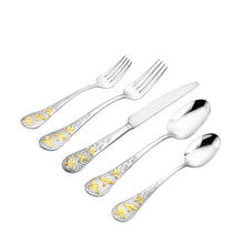 Load image into Gallery viewer, Buzz 24kt Gold Plated 20 Piece Flatware Set by Godinger - Service for 4