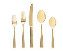Load image into Gallery viewer, Ingot Gold 20 Piece Flatware Set by Godinger - Service for 4