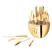 Load image into Gallery viewer, MOOD 24-Piece 24-Carat Gold Flatware Set