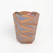 Load image into Gallery viewer, Desert Feather Hand Marbled Scalloped Collapsible Basket
