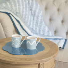 Load image into Gallery viewer, Denim Scalloped Lacquer Placemats by Addison Ross- Set of 4