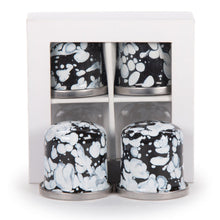 Load image into Gallery viewer, Splatterware Enamel Salt & Pepper Shakers by Golden Rabbit - Set of 4