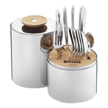 Load image into Gallery viewer, Essentiel 24-Piece Stainless Steel Flatware Set with Storage Capsule