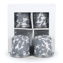 Load image into Gallery viewer, Splatterware Enamel Salt & Pepper Shakers by Golden Rabbit - Set of 4