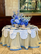 Load image into Gallery viewer, Custom Tablecloth with Caned Shadow Ribbon by Drapette