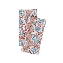 Load image into Gallery viewer, Pink Blooming Trellis Block Printed Dinner Napkin - Set of 2
