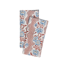 Load image into Gallery viewer, Pink Blooming Trellis Block Printed Dinner Napkin - Set of 2