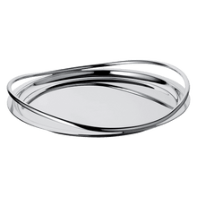 Load image into Gallery viewer, Vertigo Large Silver-Plated Round Tray
