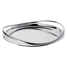 Load image into Gallery viewer, Vertigo Large Silver-Plated Round Tray