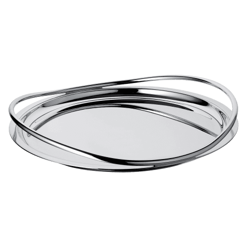 Vertigo Large Silver-Plated Round Tray