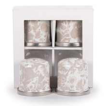 Load image into Gallery viewer, Splatterware Enamel Salt & Pepper Shakers by Golden Rabbit - Set of 4
