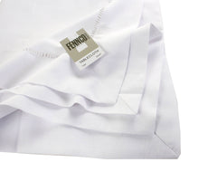 Load image into Gallery viewer, Square White Hemstitch Tablecloth - 84"