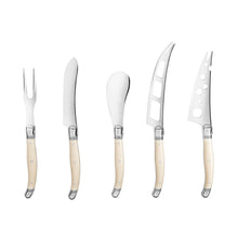 Load image into Gallery viewer, Laguiole 5-Piece Artisan Ivory-Colored Cheese Knife Set