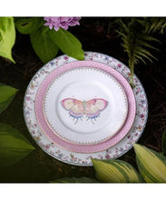 Load image into Gallery viewer, Butterfly Pink Lace Dessert Plate by Mottahedeh China
