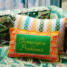 Load image into Gallery viewer, Furbish Studio - Champagne Problems Needlepoint Pillow