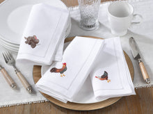 Load image into Gallery viewer, Saro Lifestyle - Embr'd Turkey Hemstitch Napkin: White / 20"