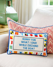 Load image into Gallery viewer, Furbish Studio - Docking The Boat Needlepoint Pillow