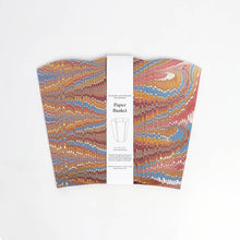 Load image into Gallery viewer, Desert Feather Hand Marbled Scalloped Collapsible Basket