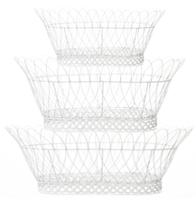 Load image into Gallery viewer, Oval White French Wired Basket - Small