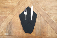 Load image into Gallery viewer, Hemstitch Solid Black Single Napkin