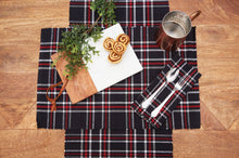 Load image into Gallery viewer, Christmas Poinsettia Plaid Placemat - Set of 6