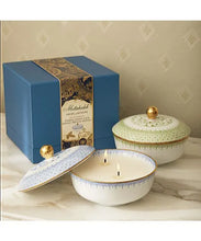 Load image into Gallery viewer, Green Lace Grand Round Vessel Candle by Mottahedeh- Green Jasmine Tea