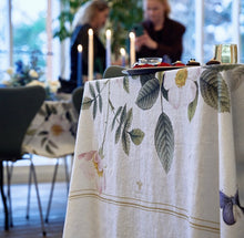 Load image into Gallery viewer, Blue Flower Garden Linen Tablecloth - Rectangular