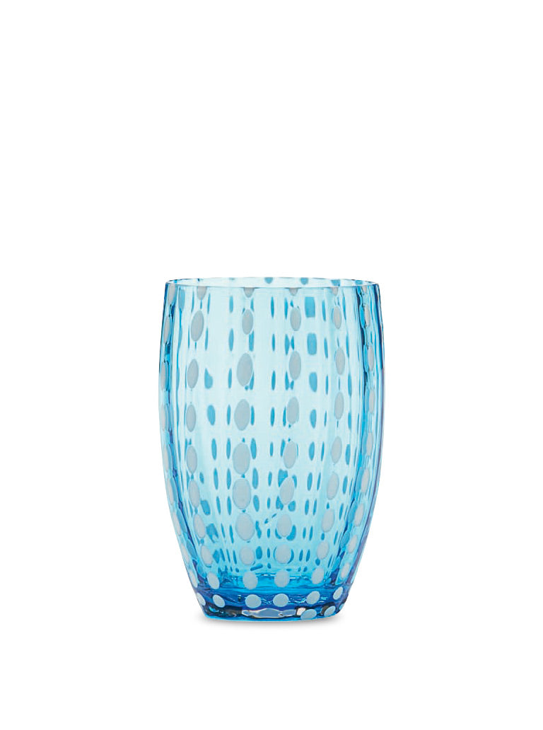 Aquamarine Perle Glass Tumbler - Set of 2 By Zafferano America