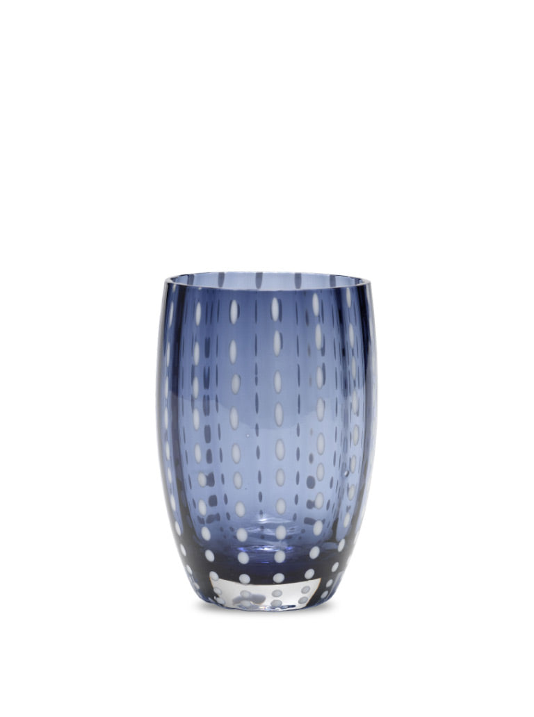 Blue Grey Perle Glass Tumbler - Set of 2 By Zafferano America