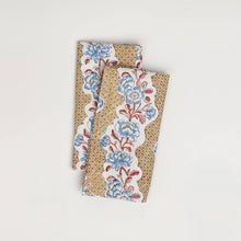 Load image into Gallery viewer, Yellow Blooming Trellis Block Printed Dinner Napkin - Set of 2