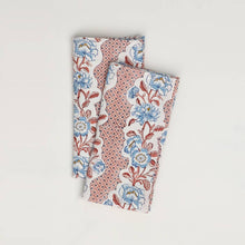 Load image into Gallery viewer, Pink Blooming Trellis Block Printed Dinner Napkin - Set of 2
