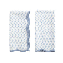 Load image into Gallery viewer, Batik Blue Linen Napkins - Set of 4 By Amanda Lindroth