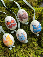 Load image into Gallery viewer, Hand-painted &quot;Butterflies&quot; Egg Set of 5
