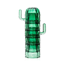 Load image into Gallery viewer, Cactus Stackable Green Glasses Set of 6