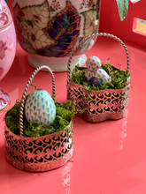 Load image into Gallery viewer, Pierced Baskets Pair with Twisted Handles - Set of 2 - Vintage