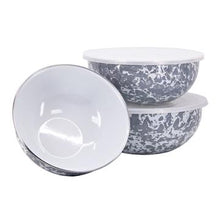 Load image into Gallery viewer, Splatterware Enamel Mixing Bowls With Lids By Golden Rabbit - Set of 3