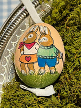 Load image into Gallery viewer, Hand-painted Traditional Pastel "Busy Bunnies" Eggs Set of 6
