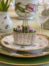 Load image into Gallery viewer, Delicate Woven Silver Basket with Braided Handle