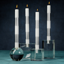 Load image into Gallery viewer, Crystal Glass Taper Candle Holders
