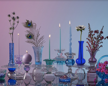 Load image into Gallery viewer, Tall Blue Candle Holder By Opaline Atelier