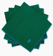 Load image into Gallery viewer, Emerald Icon Linen Dinner Napkin by Furbish Studio - Set of 4