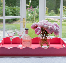 Load image into Gallery viewer, Large Pink Scallop Lacquer Tray by Addison Ross
